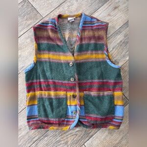 Striped Multicolor Button-Up Vest
